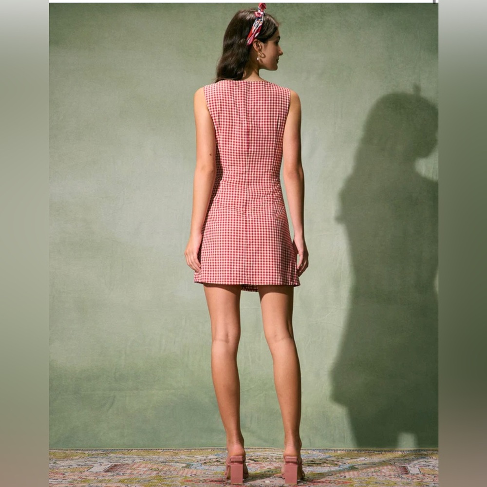 NWT RIHOAS The Red Boat Neck Plaid Mini Dress - Picture 4 of 8